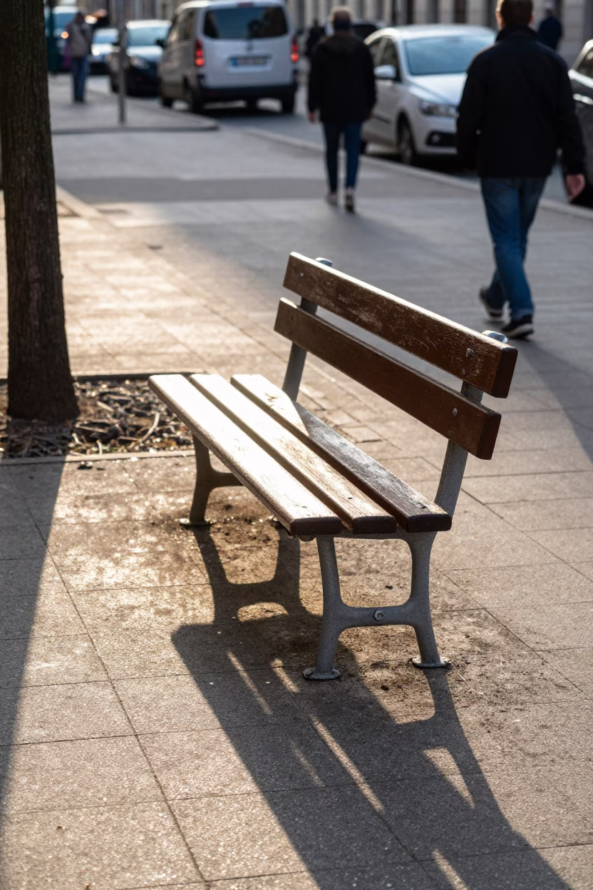 Late Afternoon Berlin Street Scene with Sunlight and Casual Seating in in Berlin, Germany