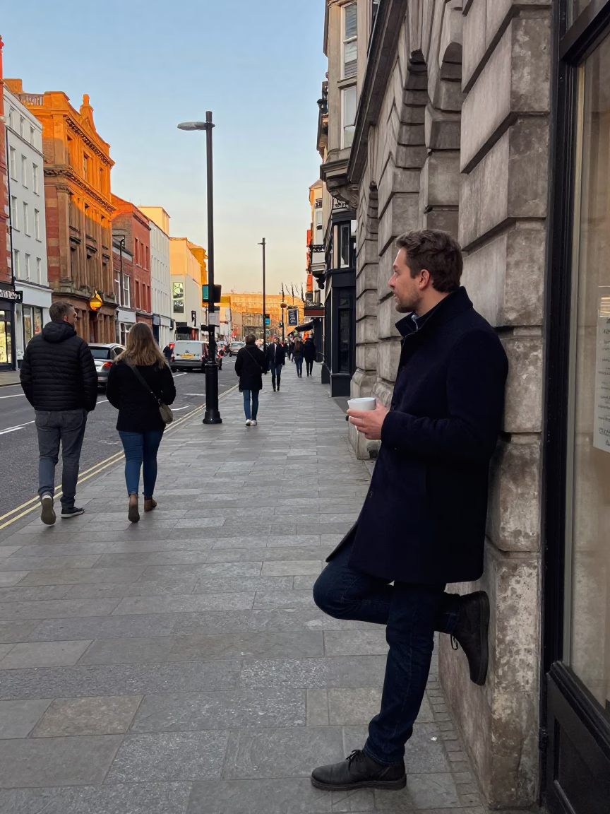Late Afternoon Candid Street Scene in Liverpool United Kingdom with Local Details in in Liverpool, United Kingdom