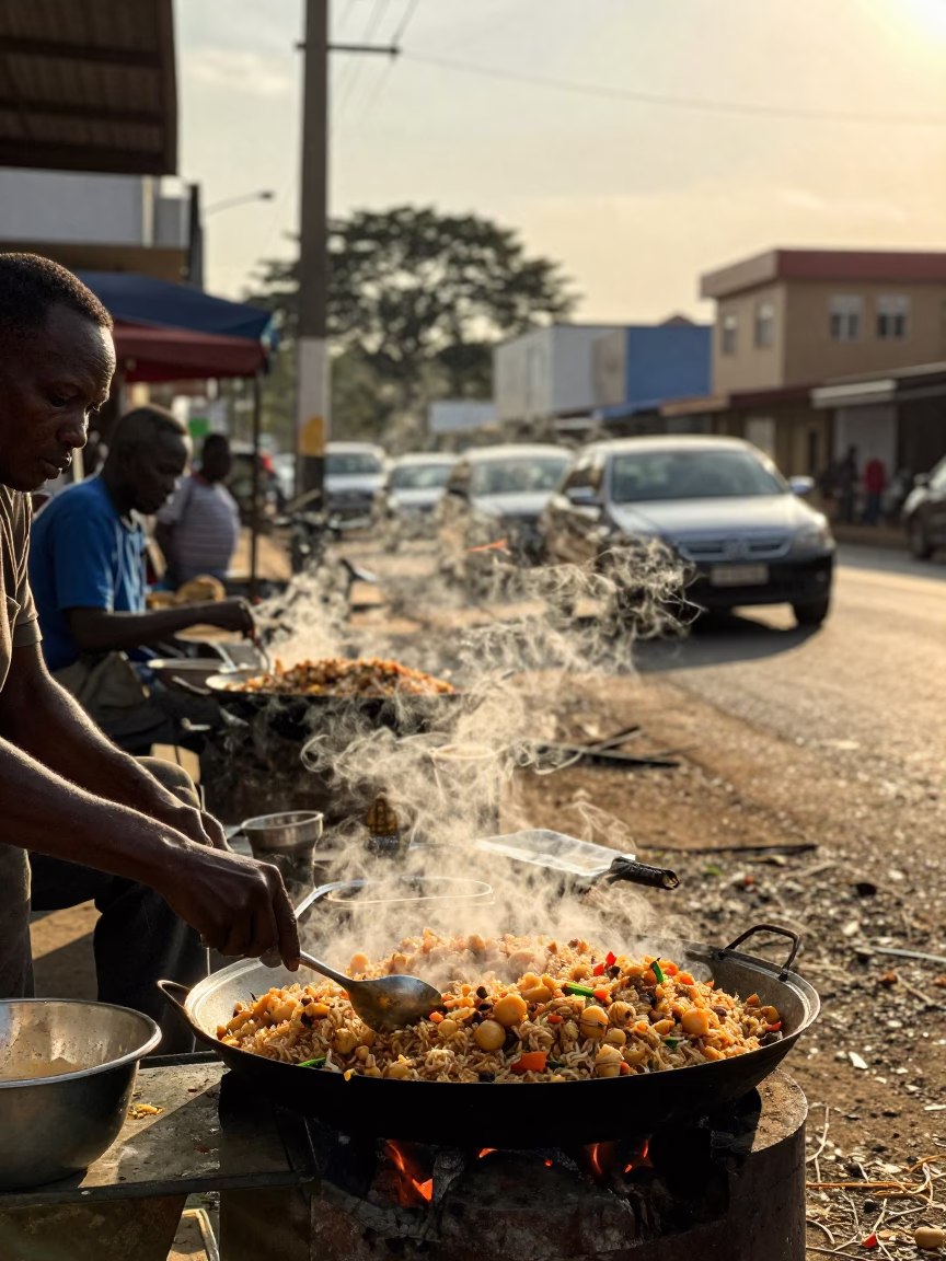 Late Afternoon Durban Street Scene with Nasi Goregs and Local Interaction in in Durban, South Africa