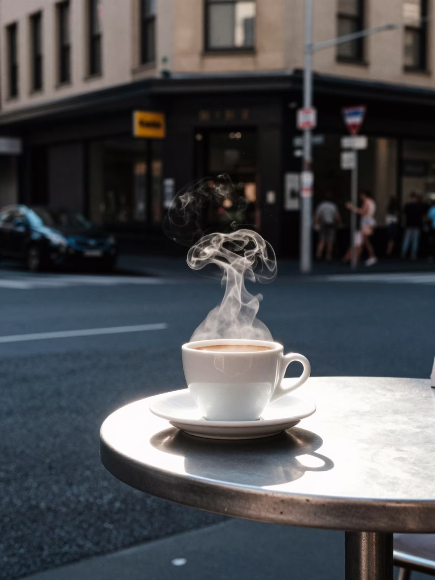 Late Afternoon Espresso and City Life in Melbourne Australia CBD in in Melbourne, Victoria, Australia
