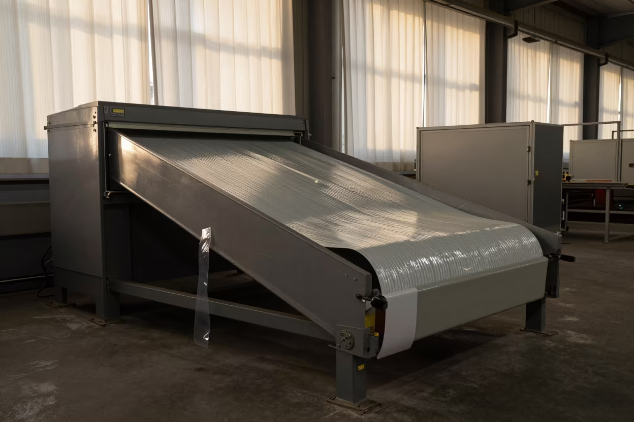 Late Afternoon Light in Hanover Warehouse Baler Zone in inside a warehouse aisle in Hanover