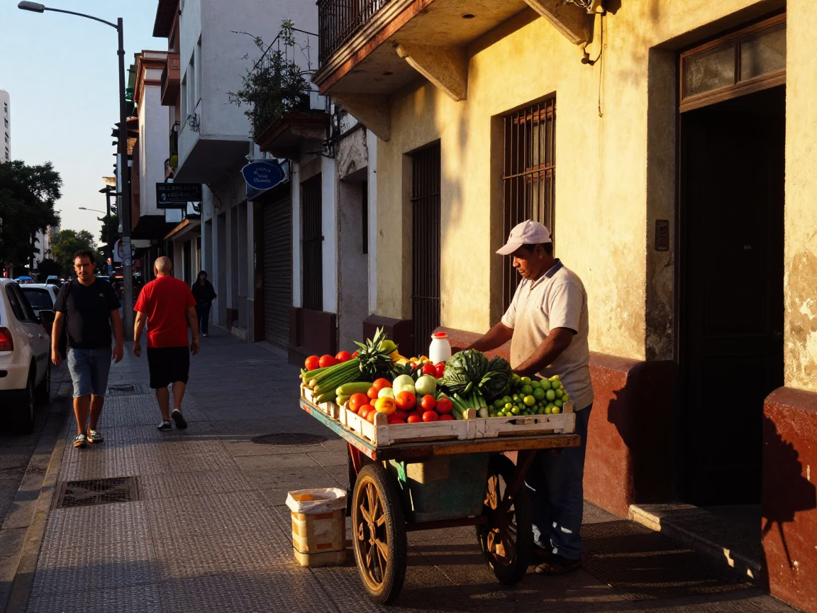 Late Afternoon in Buenos Aires at The Late Afternoon Light in in Buenos Aires, Argentina