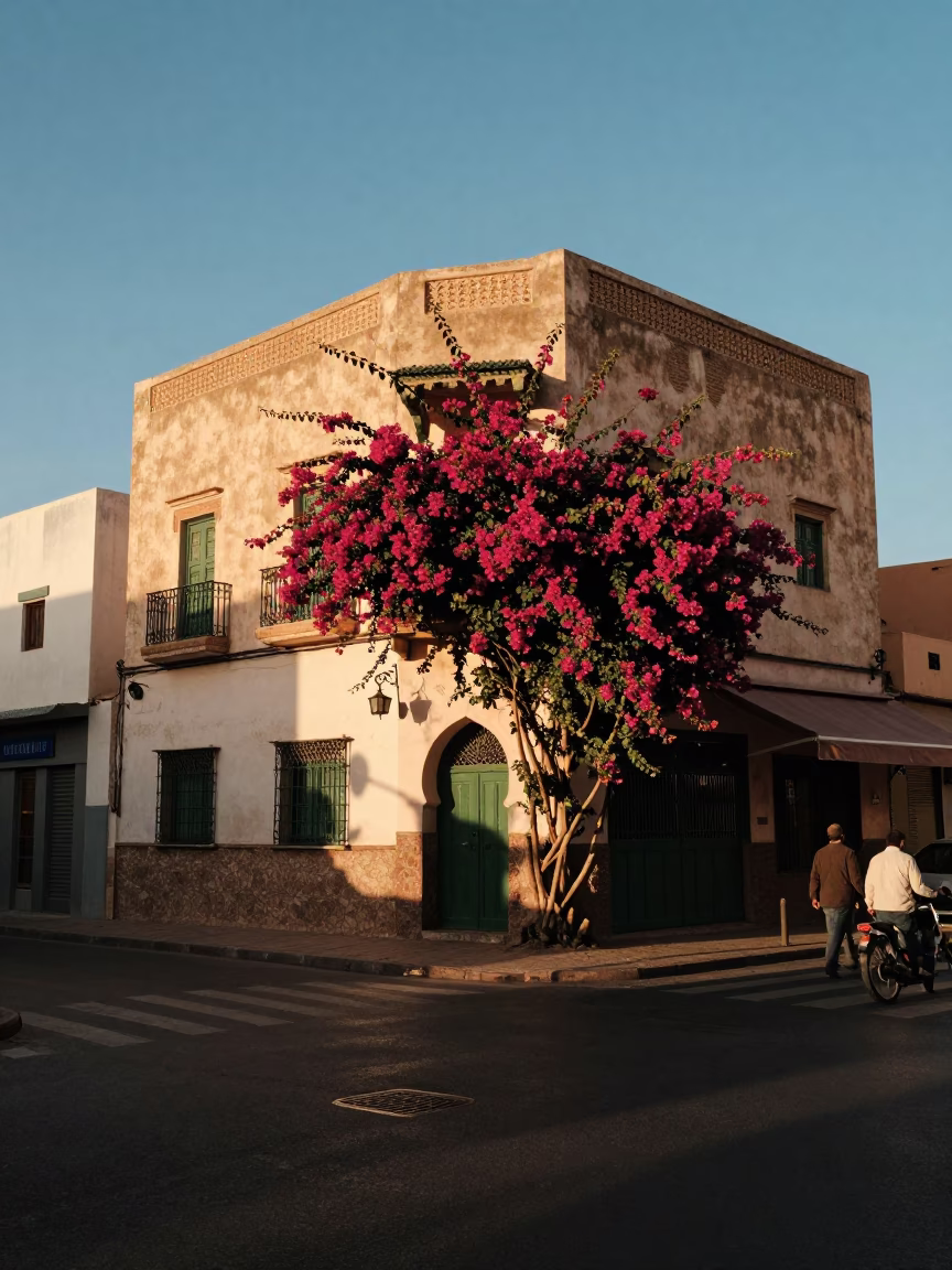 Late Afternoon in Casablanca at The Late Afternoon Light in in Casablanca, Morocco