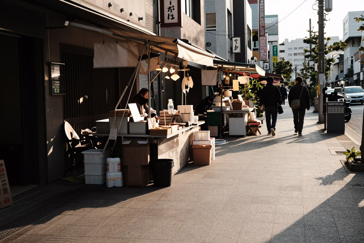 Late Afternoon in Fukuoka at The Late Afternoon Light in in Fukuoka, Japan