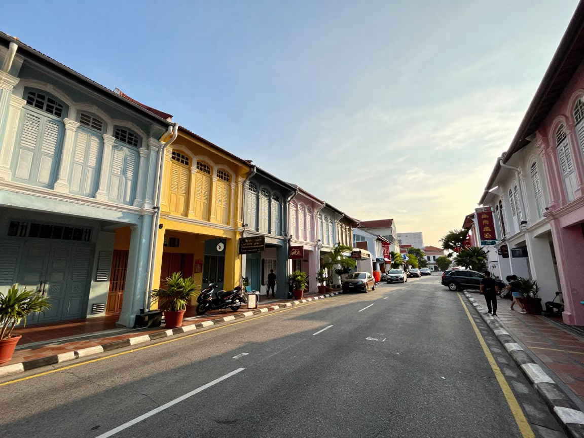 Late Afternoon in George Town at The Late Afternoon Light in in George Town, Malaysia