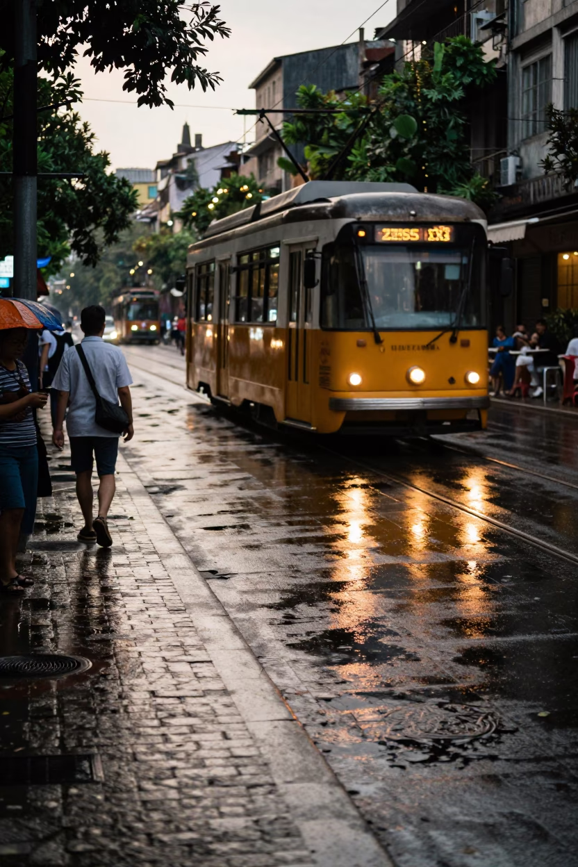 Late Afternoon in Hanoi at The Late Afternoon Light in in Hanoi, Vietnam