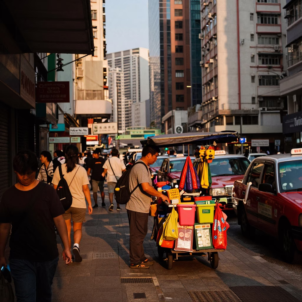 Late Afternoon in Hong Kong at The Late Afternoon Light in in Hong Kong, Hong Kong