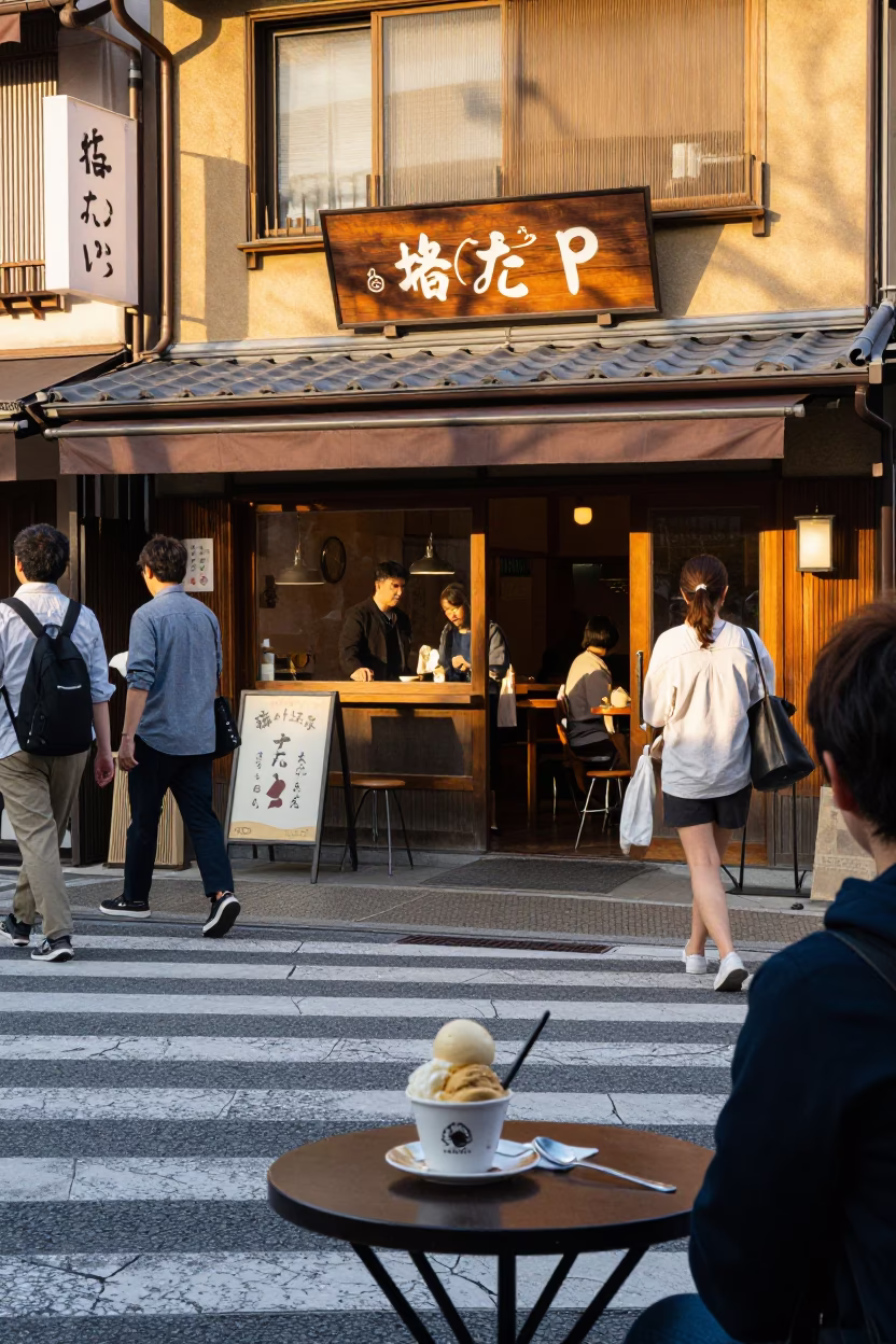 Late Afternoon in Kyoto at The Late Afternoon Light in in Kyoto, Japan
