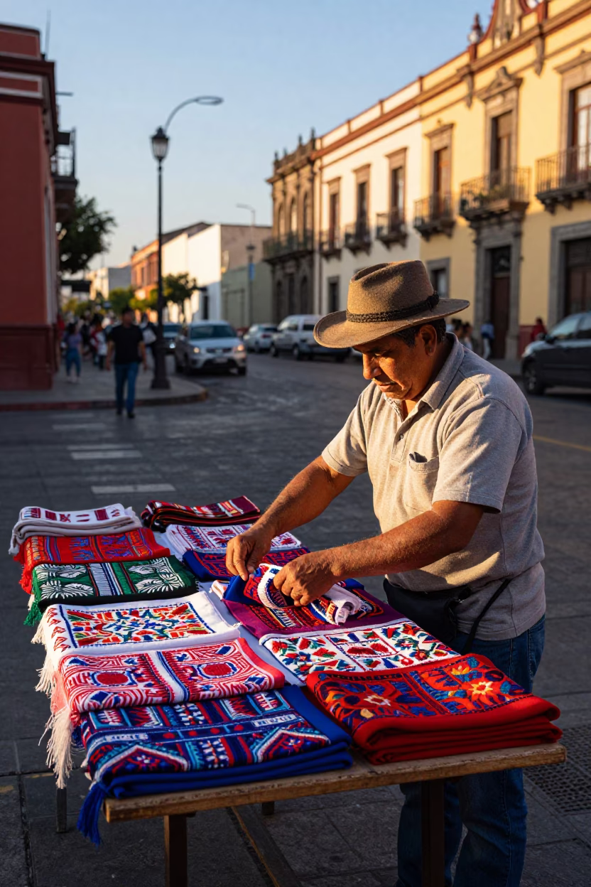 Late Afternoon in Mexico City at Clear Late-afternoon Light in in Mexico City, Mexico