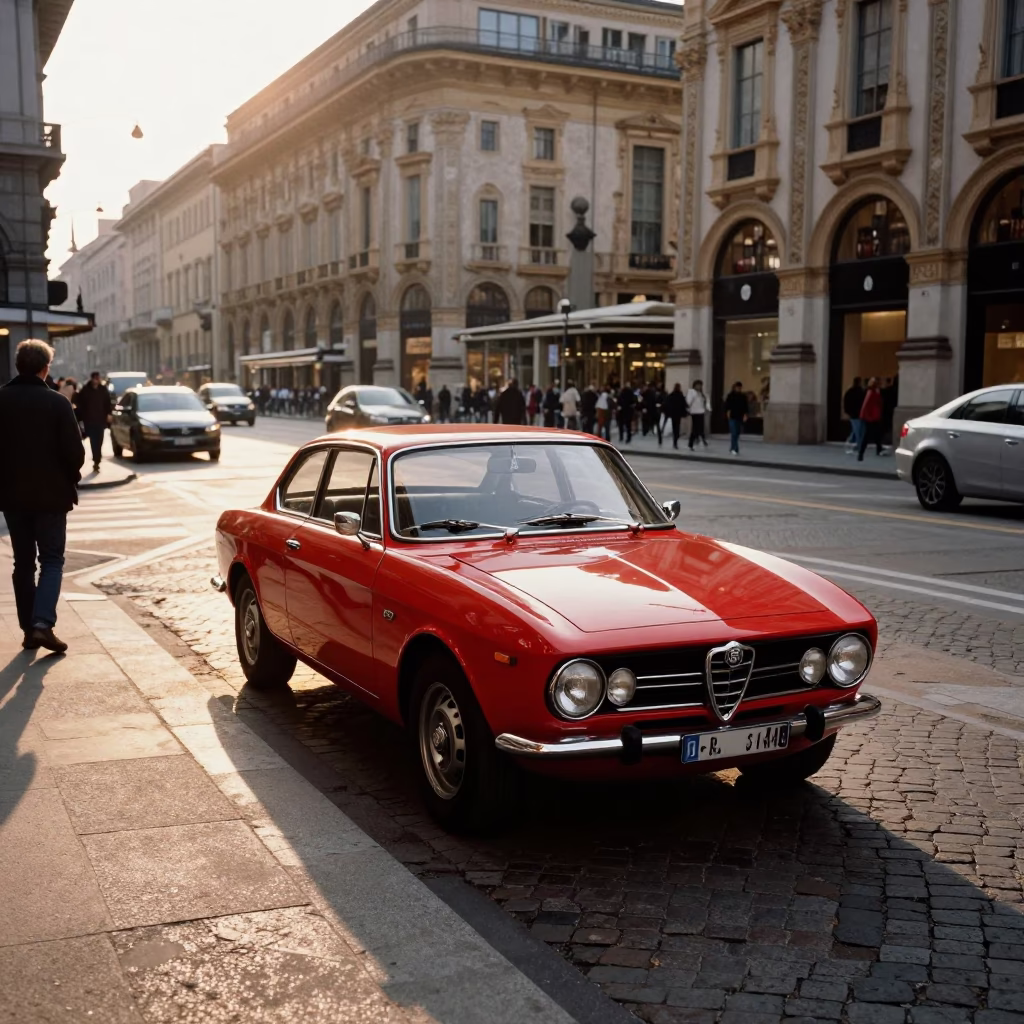 Late Afternoon in Milan at The Late Afternoon Light in in Milan, Italy