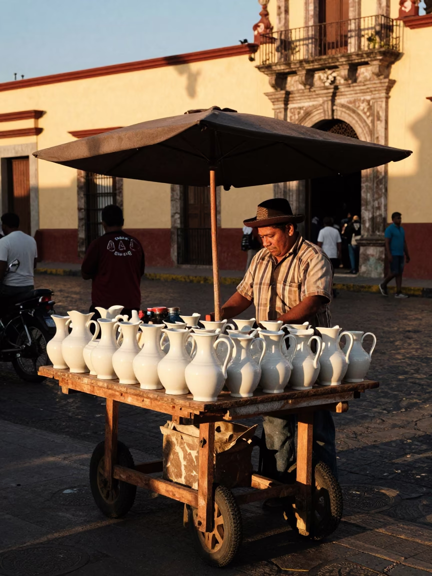 Late Afternoon in Oaxaca at Clear Late-afternoon Light in in Oaxaca, Mexico