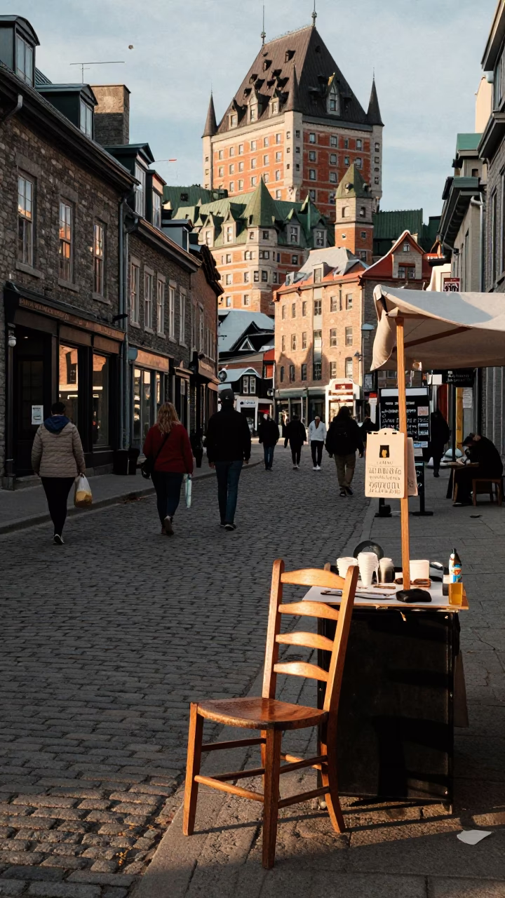 Late Afternoon in Quebec City at The Late Afternoon Light in in Quebec City, Quebec, Canada