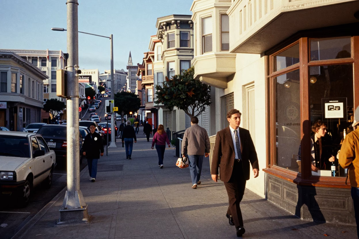 Late Afternoon in San Francisco at Clear Late-afternoon Light in in San Francisco, California, United States