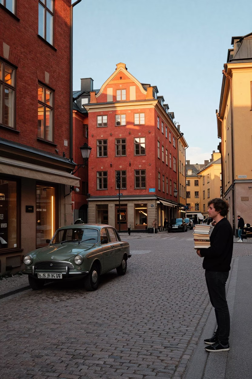 Late Afternoon in Stockholm at Clear Late-afternoon Light in in Stockholm, Sweden