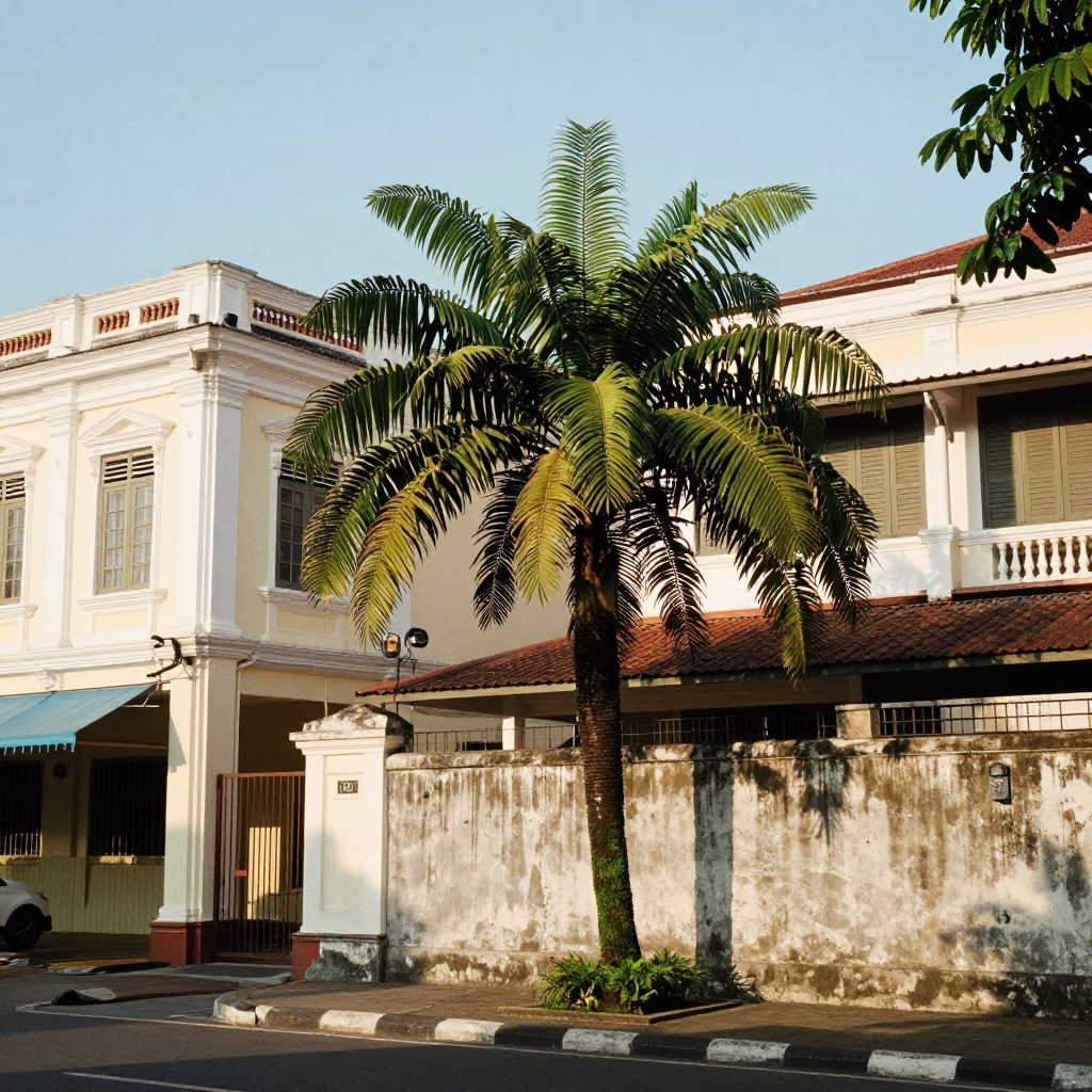 Late Afternoon in Surabaya at Clear Late-afternoon Light in in Surabaya, Indonesia
