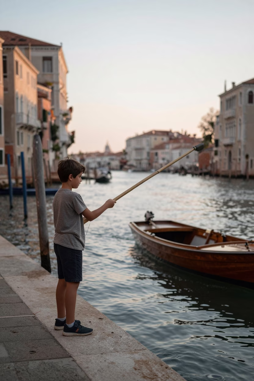 Late Afternoon in Venice at The Late Afternoon Light in in Venice, Italy