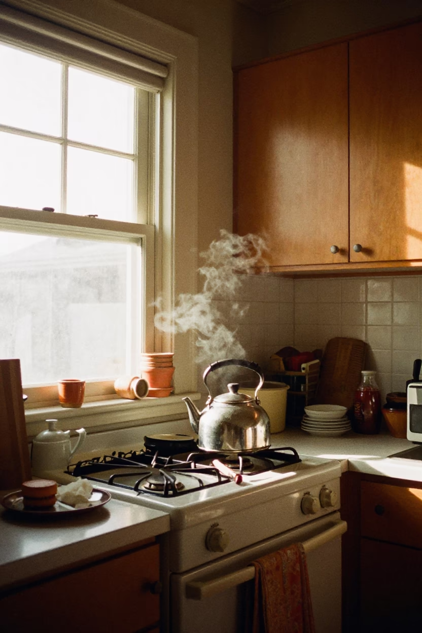 Late Afternoon Light on Apartment Kitchen in San Francisco in in San Francisco, California, United States