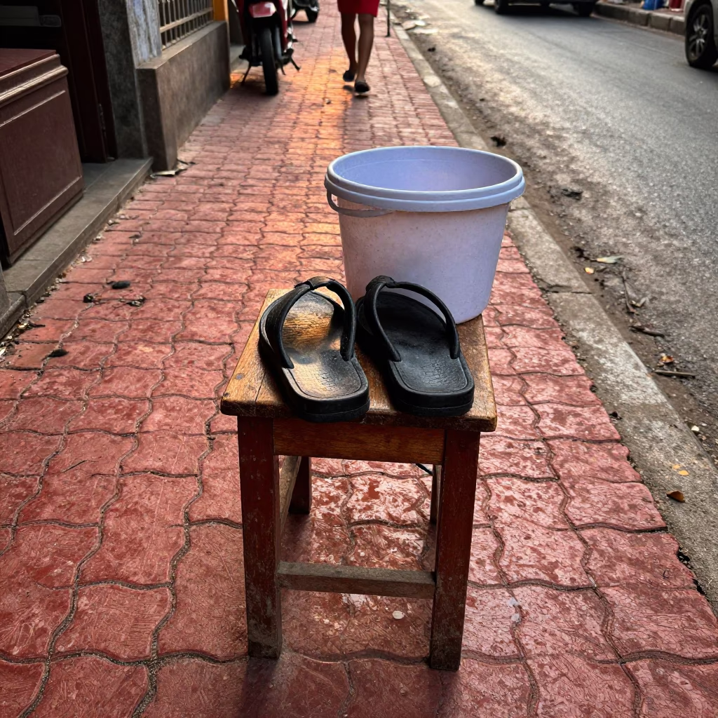 Late Afternoon Light on Bucket in Kolkata in in Kolkata, India
