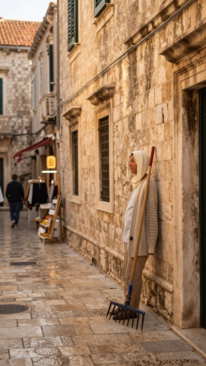 Late Afternoon Light on Cardigan in Dubrovnik in in Dubrovnik, Croatia