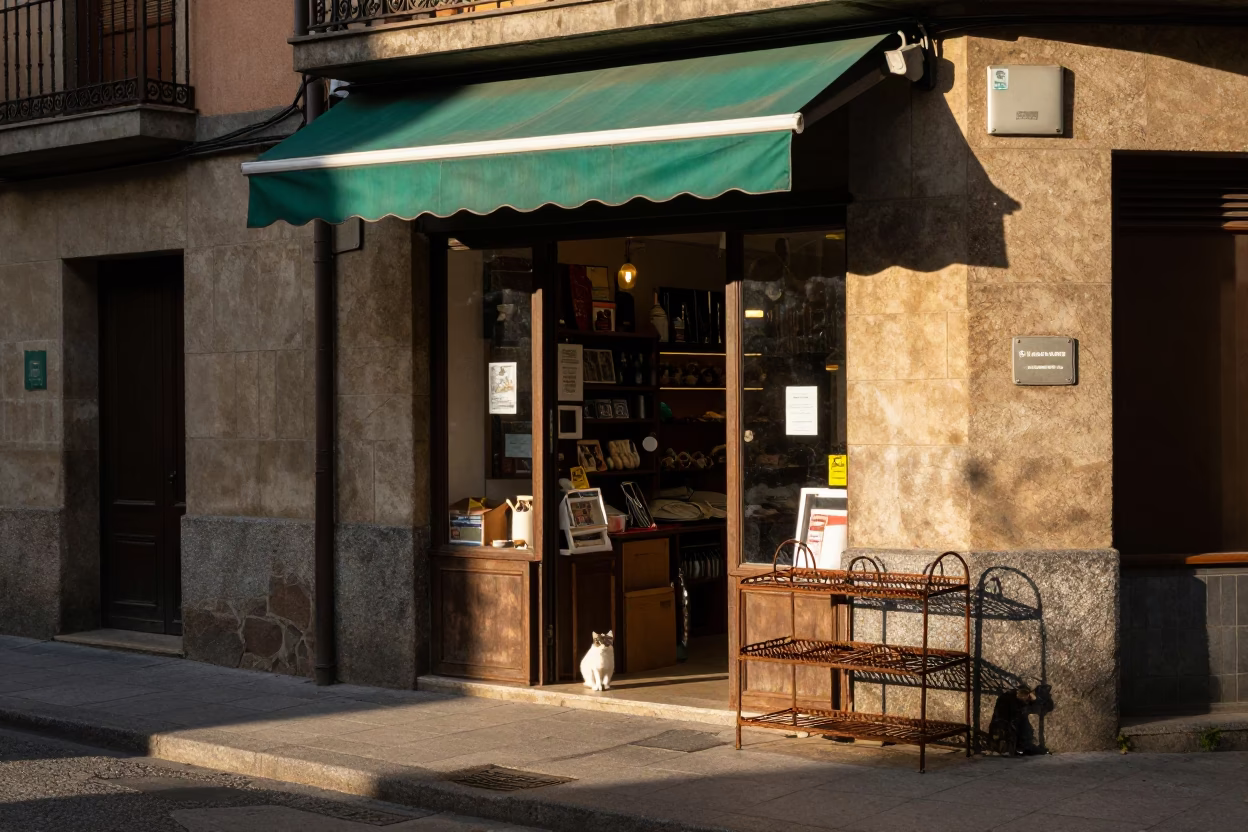 Late Afternoon Light on Cat in in Bilbao, Spain