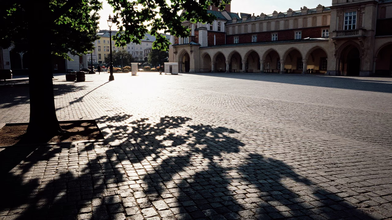 Late Afternoon Light on Cobblestones Near Jagiellonian University in Krakow Poland in in Krakow, Poland
