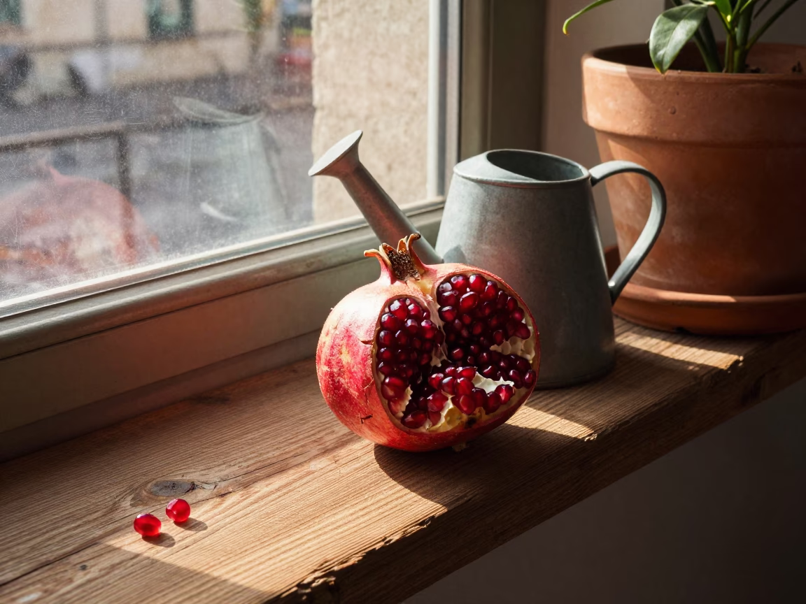 Late Afternoon Light on Pomegranate in Milan in in Milan, Italy