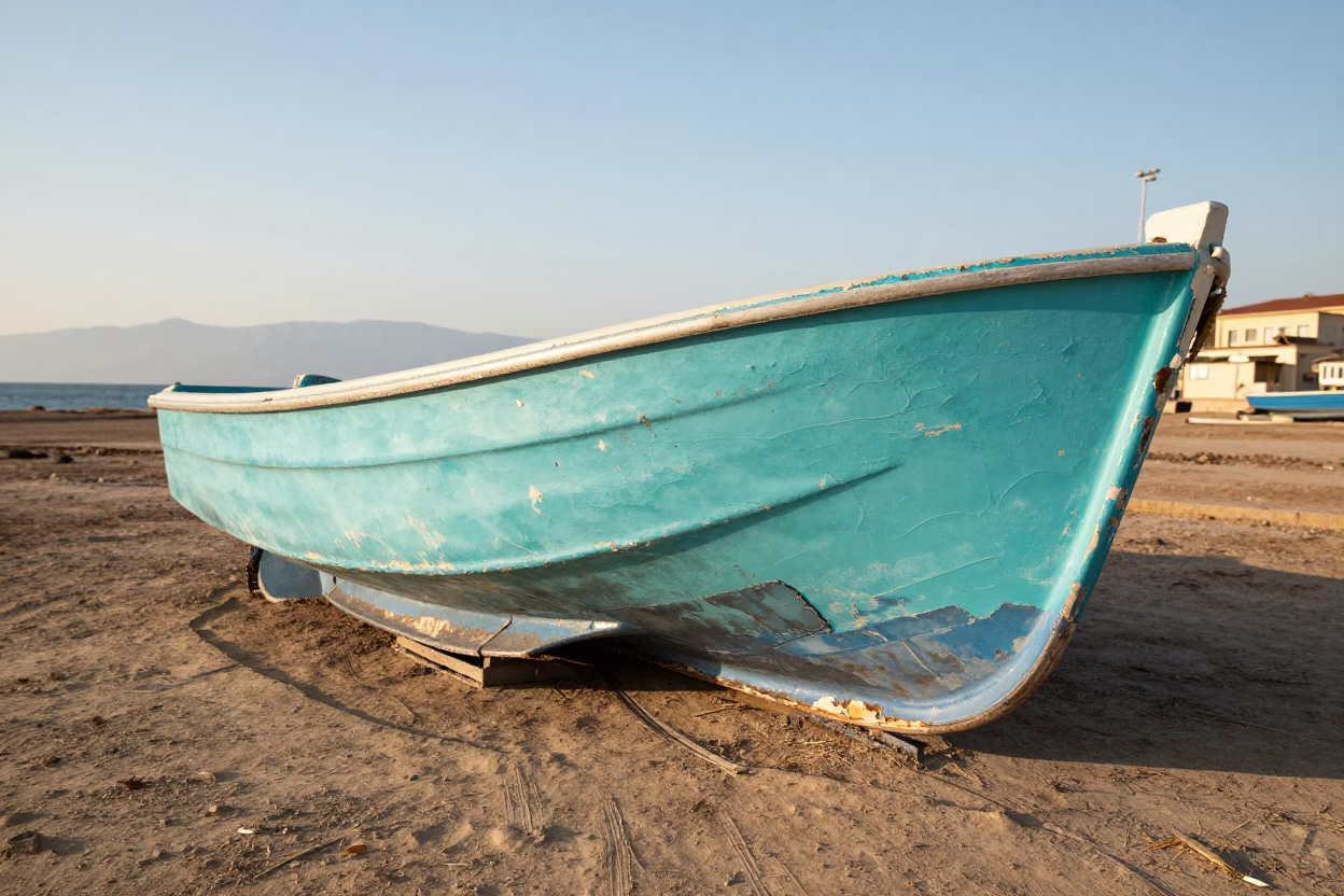 Late Afternoon Light on Rowboat in in Athens, Greece