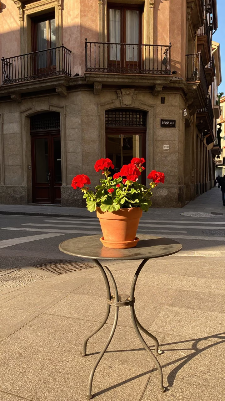 Late Afternoon Light on Street Corner in Bilbao in in Bilbao, Spain