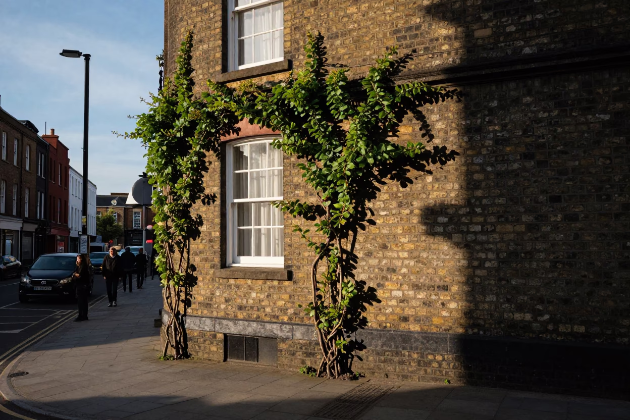 Late Afternoon Liverpool Street Scene with Vine and Window Light in in Liverpool, United Kingdom