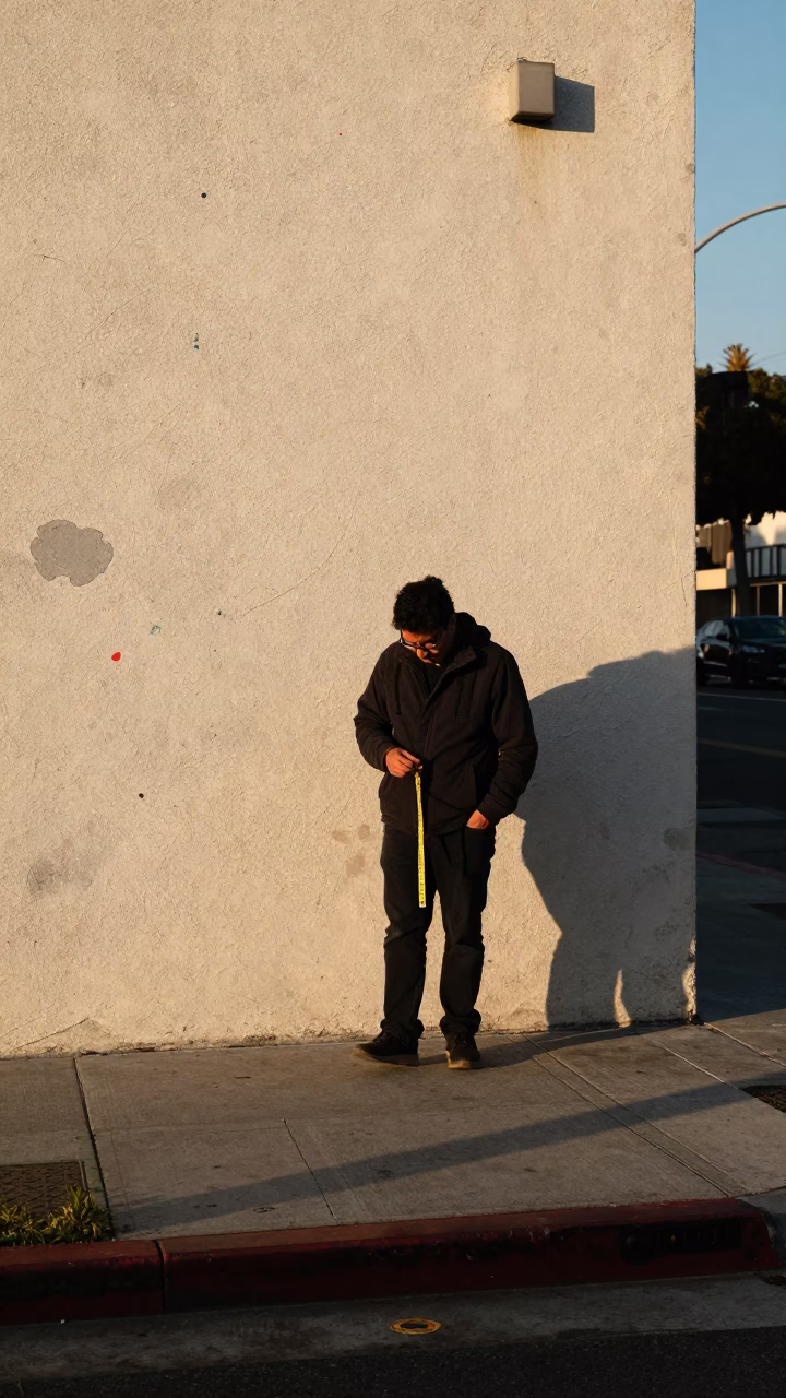 Late Afternoon Los Angeles Street Scene with Paint Flecks and Telecommunication Mast in in Los Angeles, California, United States