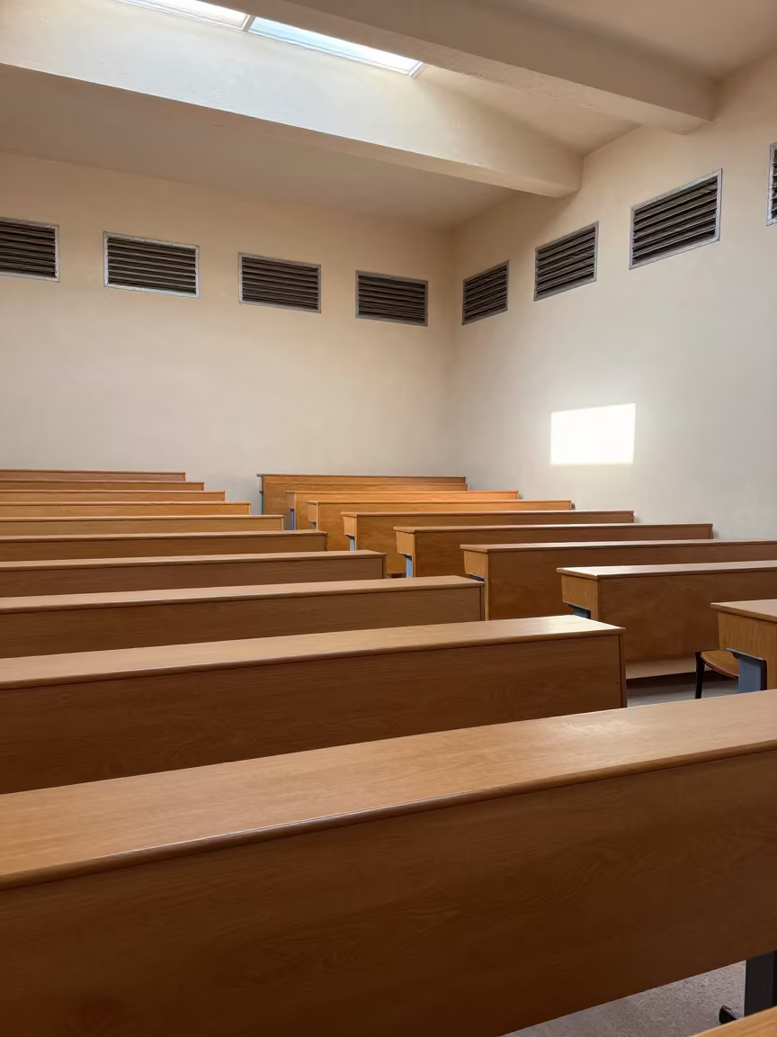 Late Afternoon Light in Messinan Lecture Hall in in a lecture hall before the crowd arrives in Messina