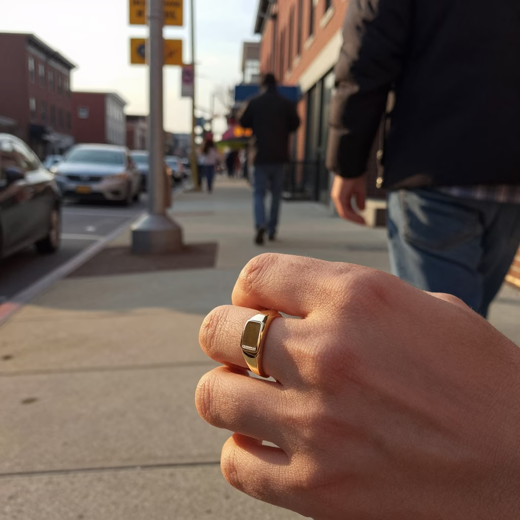 Late Afternoon Philadelphia Street Scene with Signet Ring and Urban Details in in Philadelphia, Pennsylvania, United States