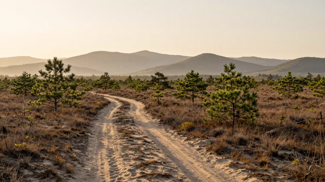 Late Afternoon Pine Barrens Floodplain Castile in across a floodplain after rain in Castile