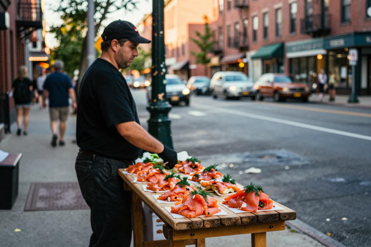 Late Afternoon Street Scene in Boston Massachusetts with Vintage 1980s Aesthetic in in Boston, Massachusetts, United States