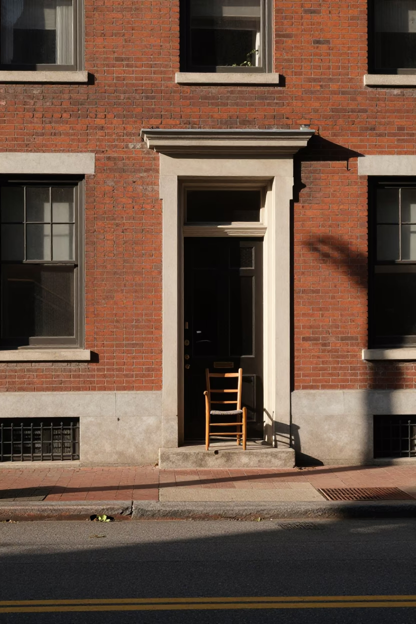 Late Afternoon Street Scene in Boston Massachusetts with Vintage Details and Urban Life in in Boston, Massachusetts, United States