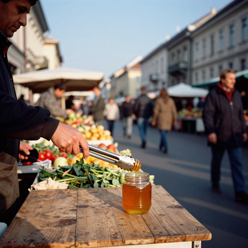 Late Afternoon Street Scene in Budapest Hungary with Honey and Tongs in in Budapest, Hungary