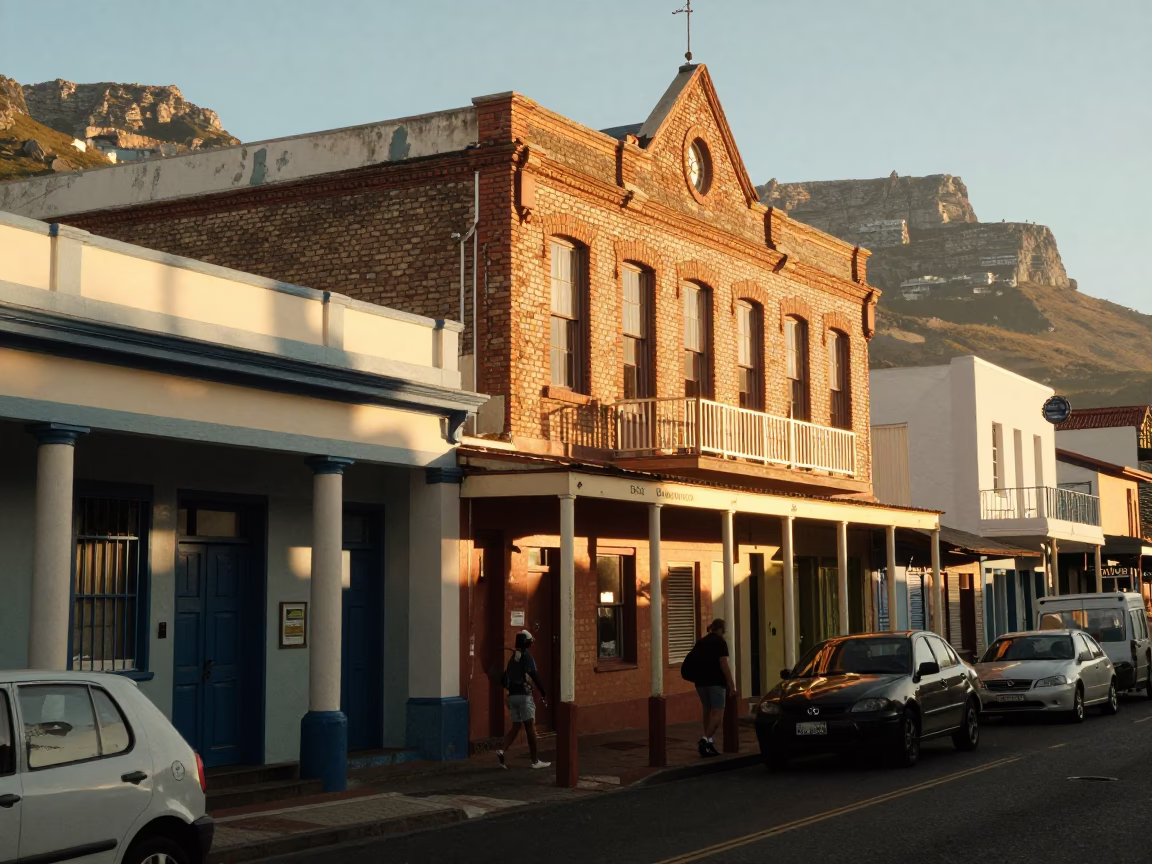 Late Afternoon Street Scene in Cape Town South Africa with Vintage Details in in Cape Town, South Africa