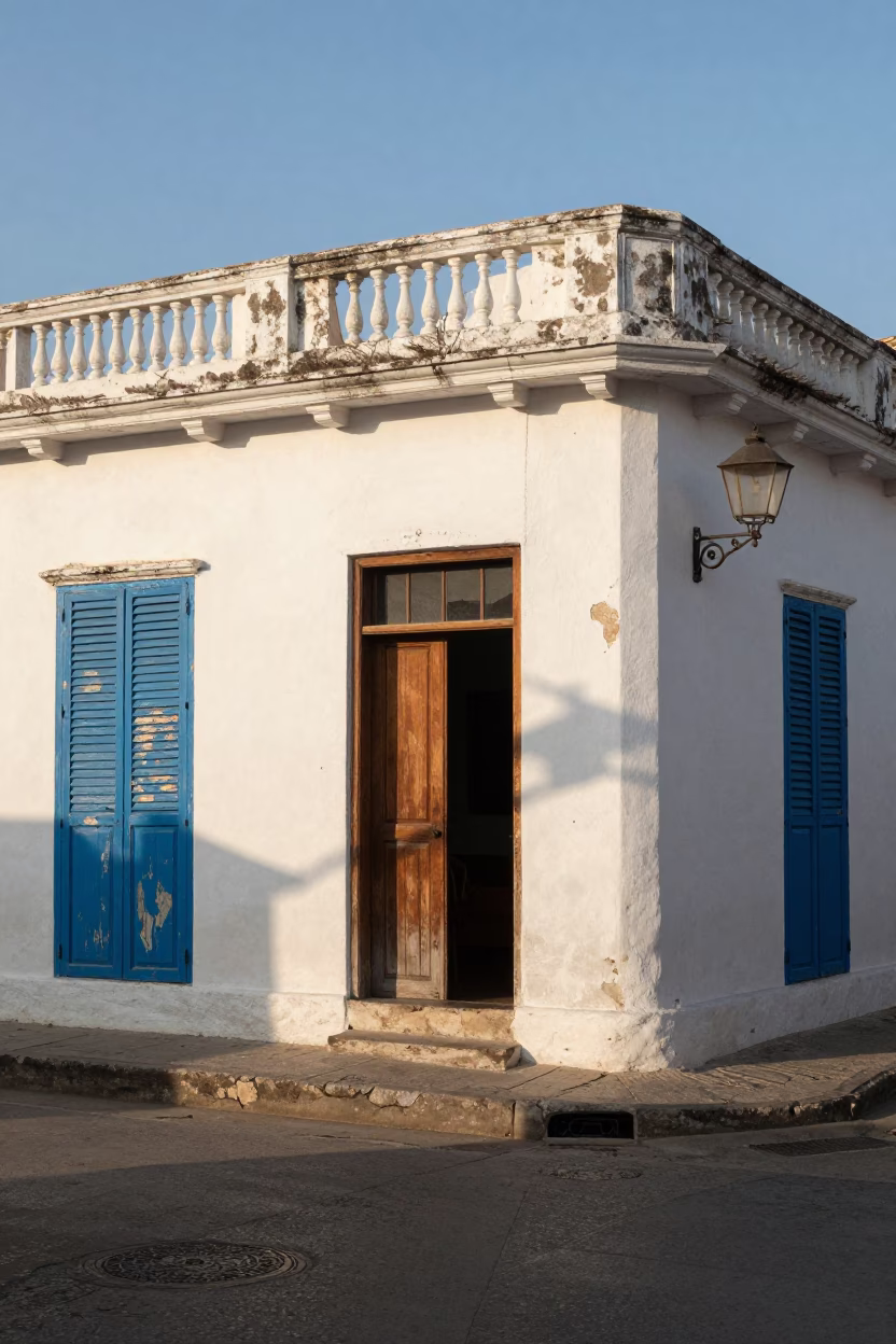 Late Afternoon Street Scene in Cartagena Colombia with Vintage Details in in Cartagena, Colombia
