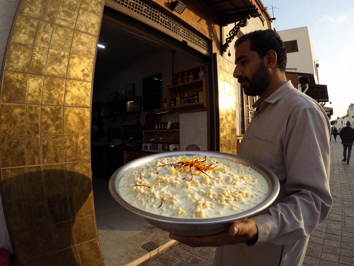 Late Afternoon Street Scene in Casablanca Morocco with Brass Tile and Kheer in in Casablanca, Morocco