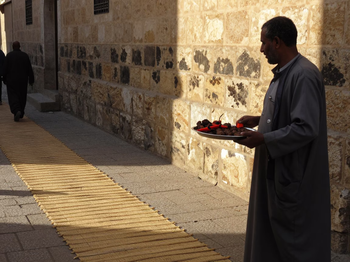 Late Afternoon Street Scene in Fez Morocco with Sunlight and Daily Life in in Fez, Morocco