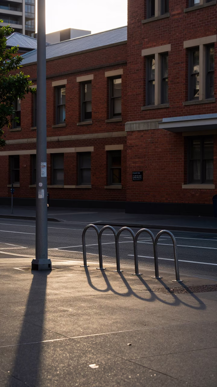 Late Afternoon Street Scene in Melbourne Victoria Australia with Urban Details in in Melbourne, Victoria, Australia