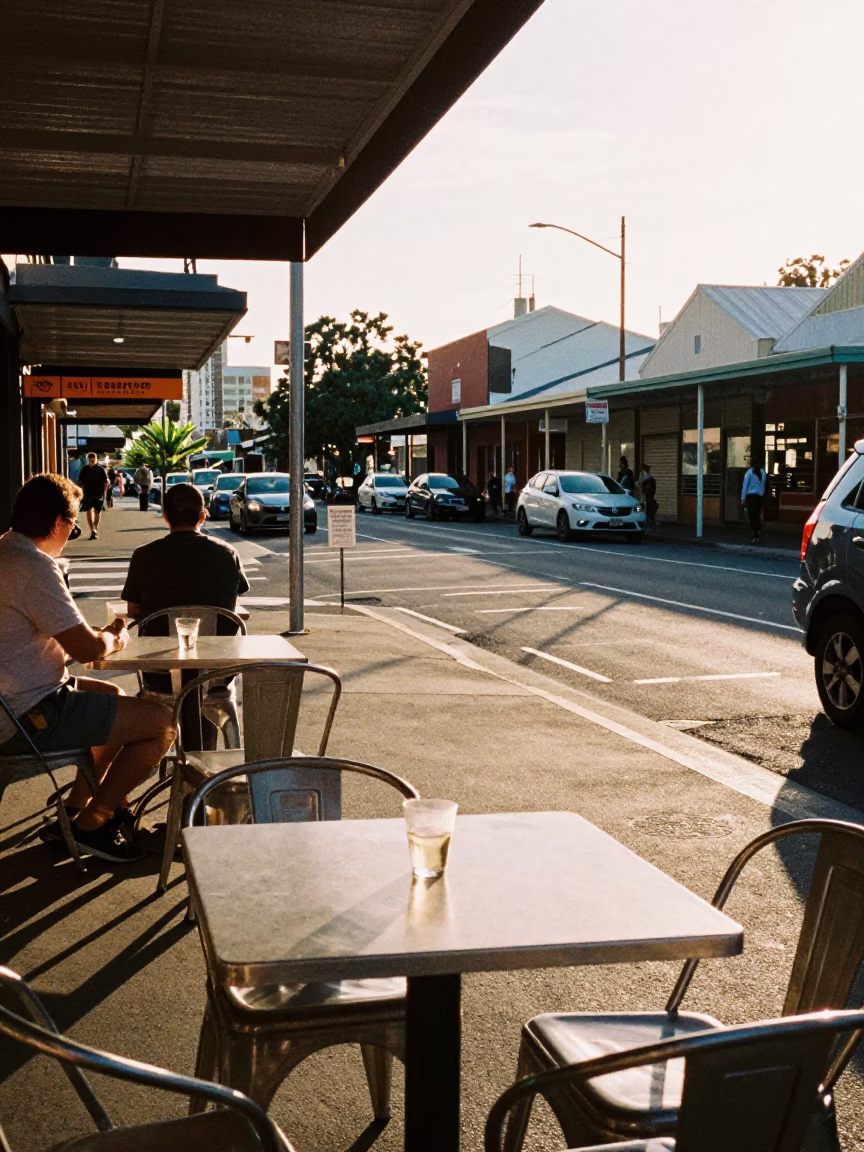 Late Afternoon Street Scene in Perth Western Australia with Local Details in in Perth, Western Australia, Australia