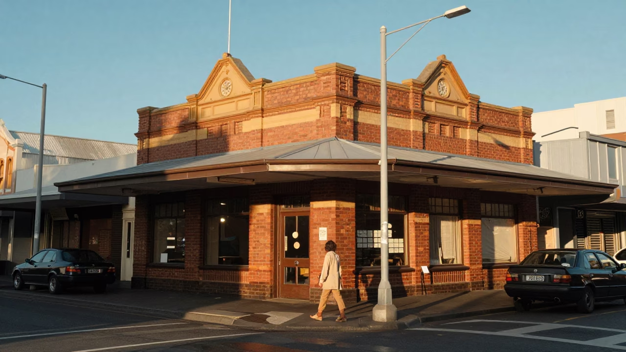 Late Afternoon Street Scene in Perth Western Australia with Vintage 1980s Atmosphere in in Perth, Western Australia, Australia