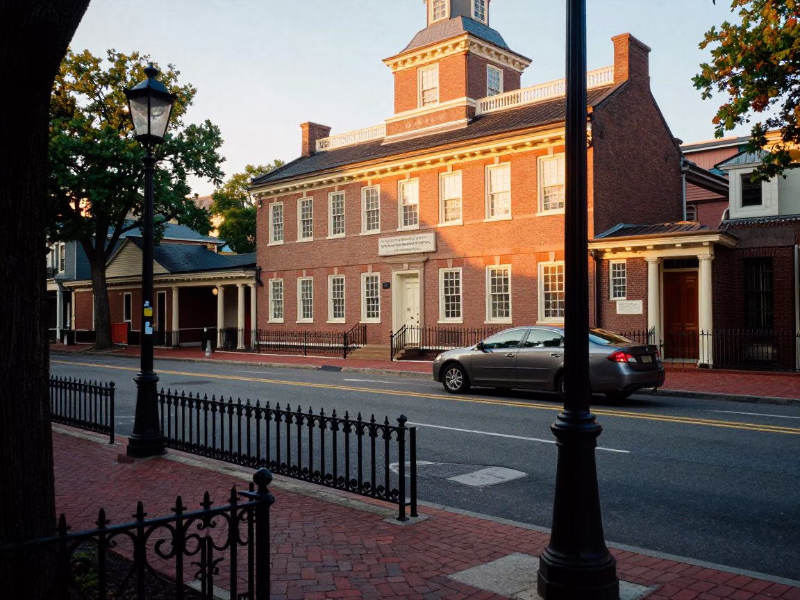 Late Afternoon Street Scene in Philadelphia Pennsylvania with Vintage Details in in Philadelphia, Pennsylvania, United States