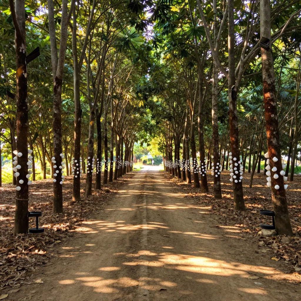 Late Afternoon Street Scene in Phuket Thailand with Rubber Tapping and Local Life in in Phuket, Thailand