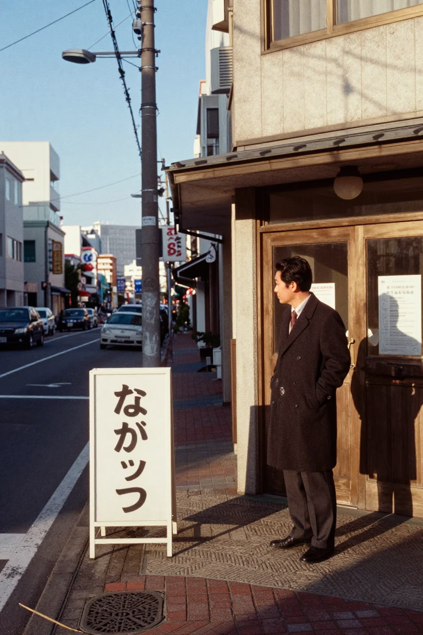 Late Afternoon Street Scene in Sapporo Japan with Vintage 1950s Atmosphere in in Sapporo, Japan