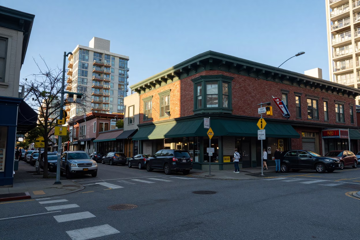 Late Afternoon Street Scene in Vancouver British Columbia with Latch and Grease Sheen in in Vancouver, British Columbia, Canada