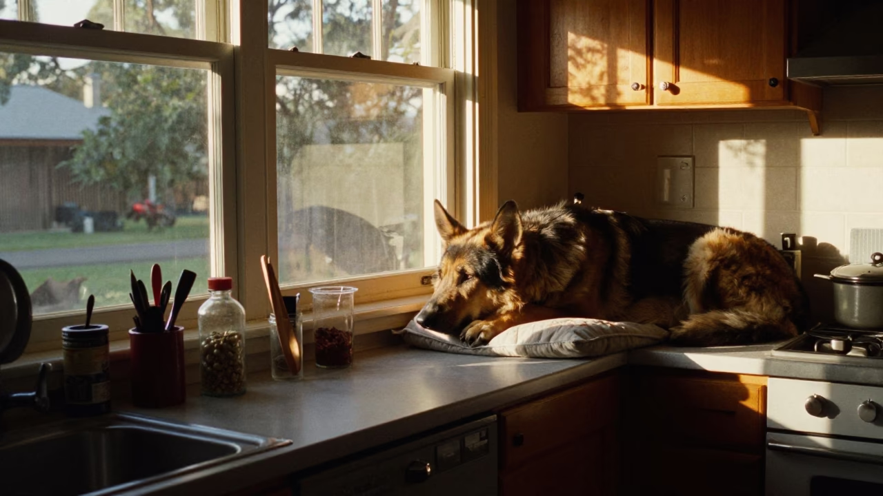 Late Afternoon Sunlight and Domestic Life in an Adelaide South Australia Kitchen in in Adelaide, South Australia, Australia