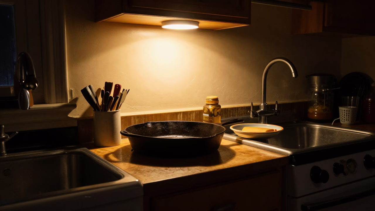Late At Night Light on Kitchen Counter in New Orleans in in New Orleans, Louisiana, United States