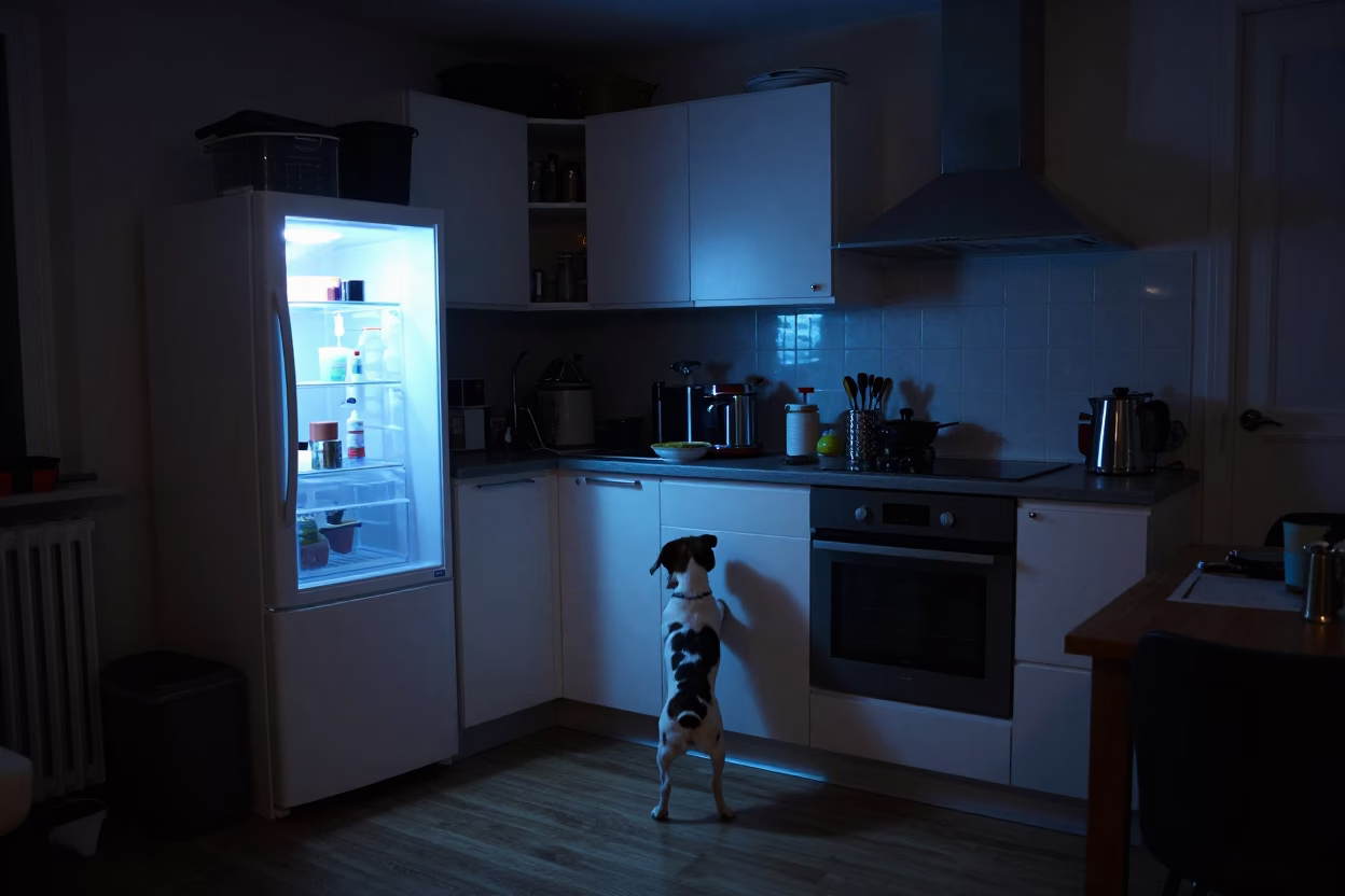 Late At Night Light on Kitchen Interior in Stockholm in in Stockholm, Sweden